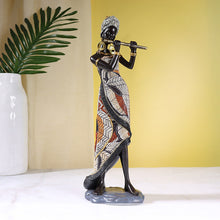 Ladda upp bild till gallerivisning, Afrikansk kvinnlig musikerskulptur
