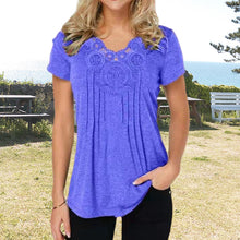 Ladda upp bild till gallerivisning, Slim fit v-ringad spets t-shirt