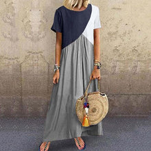 Ladda upp bild till gallerivisning, Kortärmad Color Block Maxiklänning