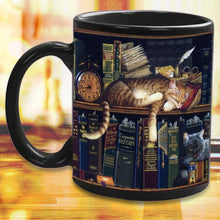 Ladda upp bild till gallerivisning, Kattbokälskare keramisk kaffemugg