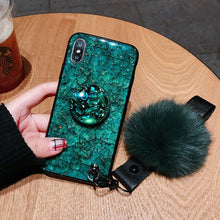Ladda upp bild till gallerivisning, Hair Ball Airbag Bracket Holder Diamond iPhone Case