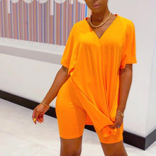 Ladda upp bild till gallerivisning, V-ringad fladdermus ärm topp & short set