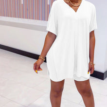 Ladda upp bild till gallerivisning, V-ringad fladdermus ärm topp & short set