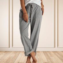 Ladda upp bild till gallerivisning, Lösa stickade byxor med dragsko med fickor