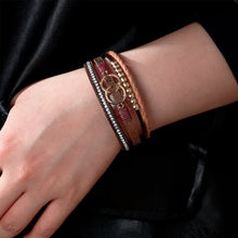 Ladda upp bild till gallerivisning, Läderarmband i flera lager