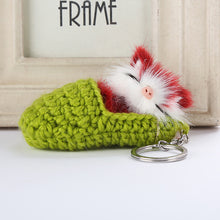 Ladda upp bild till gallerivisning, Söt sovande kattunge nyckelring