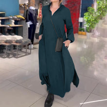 Ladda upp bild till gallerivisning, Lång lös klänning med sidoslits och slag