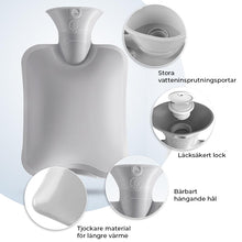 Ladda upp bild till gallerivisning, đŠPĂ„fyllningsbar varmvattenflaska i plyschbĂ€lte