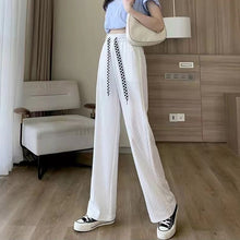 Ladda upp bild till gallerivisning, Ice Silk Checkered Wide Leg Pants