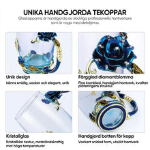 Ladda upp bild till gallerivisning, Tekoppsset i emaljerat roséglas (med sked)