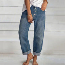 Ladda upp bild till gallerivisning, Enkelknäppta jeans med raka ben