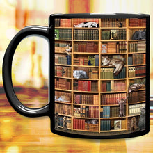 Ladda upp bild till gallerivisning, Kattbokälskare keramisk kaffemugg