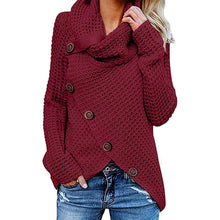 Ladda upp bild till gallerivisning, Irregular Ladies High Collar Sweater