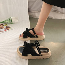 Ladda upp bild till gallerivisning, Elegante Schleifensandalen mit Plateausohle für Damen
