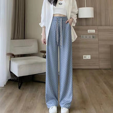 Ladda upp bild till gallerivisning, Ice Silk Checkered Wide Leg Pants