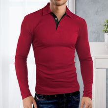 Ladda upp bild till gallerivisning, Långärmad Lapel Polo T-shirt