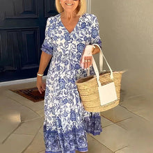 Ladda upp bild till gallerivisning, Sommar Bohemian KlÀnning med V-ringning