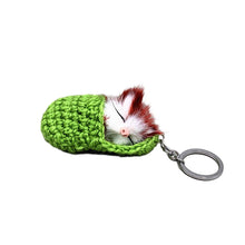 Ladda upp bild till gallerivisning, Söt sovande kattunge nyckelring