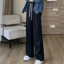 Ladda upp bild till gallerivisning, Ice Silk Checkered Wide Leg Pants