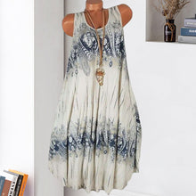 Ladda upp bild till gallerivisning, Summer Beach Bohemia Print Sleeveless Dress