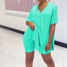 Ladda upp bild till gallerivisning, V-ringad fladdermus ärm topp & short set