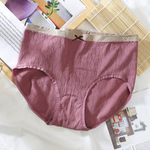 Ladda upp bild till gallerivisning, Plus Size Cotton Mid Waist Bekväma damtrosor som andas