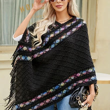 Ladda upp bild till gallerivisning, Ponchotröja med fransar