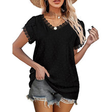 Ladda upp bild till gallerivisning, T-shirt i spets med V-ringad panel