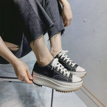 Ladda upp bild till gallerivisning, Kvinnors snygga canvasskor med tjocka sulor