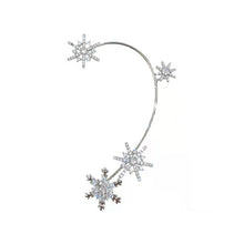 Ladda upp bild till gallerivisning, Zirconia snöflinga örhängen utan piercing