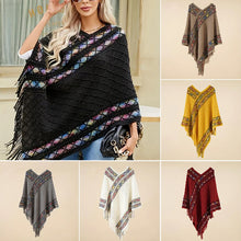 Ladda upp bild till gallerivisning, Ponchotröja med fransar