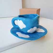 Ladda upp bild till gallerivisning, HandmÄlad kreativ kaffemugg, keramisk tekopp och fatset