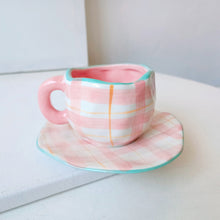 Ladda upp bild till gallerivisning, HandmÄlad kreativ kaffemugg, keramisk tekopp och fatset