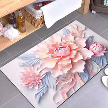 Ladda upp bild till gallerivisning, 3D-blomtryck Superabsorberande halkfri golvmatta
