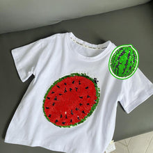 Ladda upp bild till gallerivisning, 2022 ny vattenmelon t-shirt med föränderliga paljetter