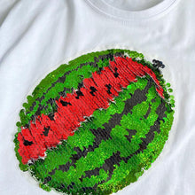 Ladda upp bild till gallerivisning, 2022 ny vattenmelon t-shirt med föränderliga paljetter