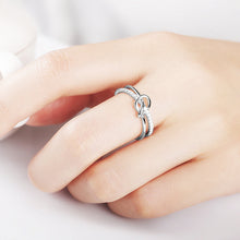 Ladda upp bild till gallerivisning, Mor & dotter Double Band Knot Ring