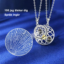 Ladda upp bild till gallerivisning, Alla hjärtans dag projektion solmåne stjärna par magnetiskt halsband