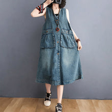 Ladda upp bild till gallerivisning, Denim overallklänning