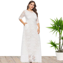 Ladda upp bild till gallerivisning, Plus size spetsklänning för kvinnor