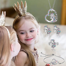 Ladda upp bild till gallerivisning, "You Are Magical" - Enhörningsprinsessörhängen och halsband