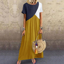 Ladda upp bild till gallerivisning, Kortärmad Color Block Maxiklänning