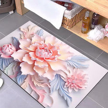 Ladda upp bild till gallerivisning, 3D-blomtryck Superabsorberande halkfri golvmatta