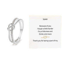 Ladda upp bild till gallerivisning, Mor & dotter Double Band Knot Ring