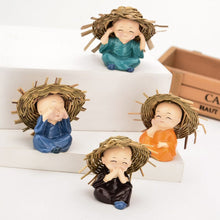 Ladda upp bild till gallerivisning, Babyhatt i polyresin Monk Buddha Idols (4st)