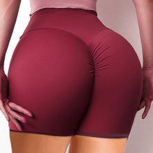 Ladda upp bild till gallerivisning, Höfthöjande, veckade fitnessyogashorts med hög midja