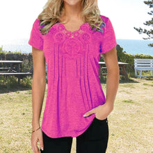 Ladda upp bild till gallerivisning, Slim fit v-ringad spets t-shirt