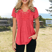 Ladda upp bild till gallerivisning, Slim fit v-ringad spets t-shirt