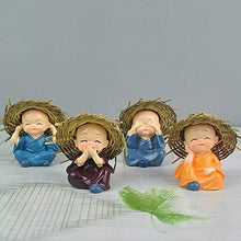 Ladda upp bild till gallerivisning, Babyhatt i polyresin Monk Buddha Idols (4st)