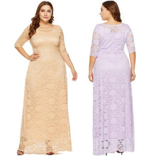 Ladda upp bild till gallerivisning, Plus size spetsklänning för kvinnor